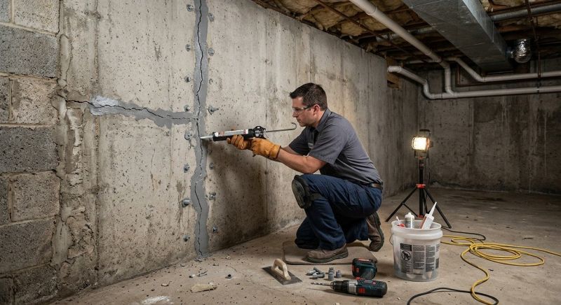 Basement Crack Repair in North Attleboro, MA