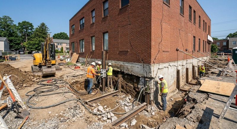 Building Foundation Repair in Milton, MA