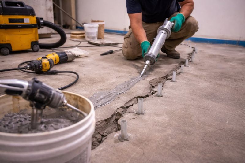 Cracked Basement Floor Repair in North Attleboro, MA