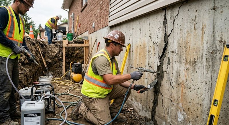 Cracked Foundation Repair in Barrington, RI