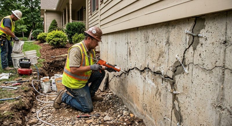 Cracked Foundation Repair in East Walpole, MA