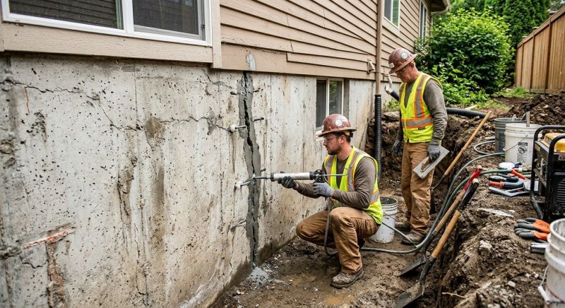 Cracked Foundation Repair in Natick, MA