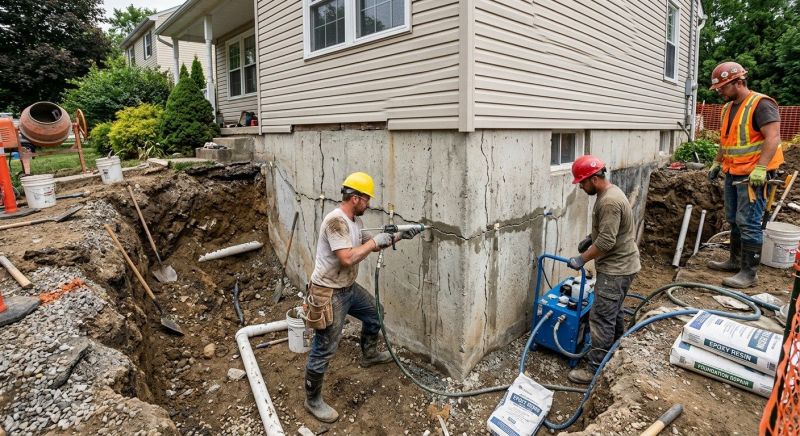 Cracked Foundation Repair in Plainville, MA