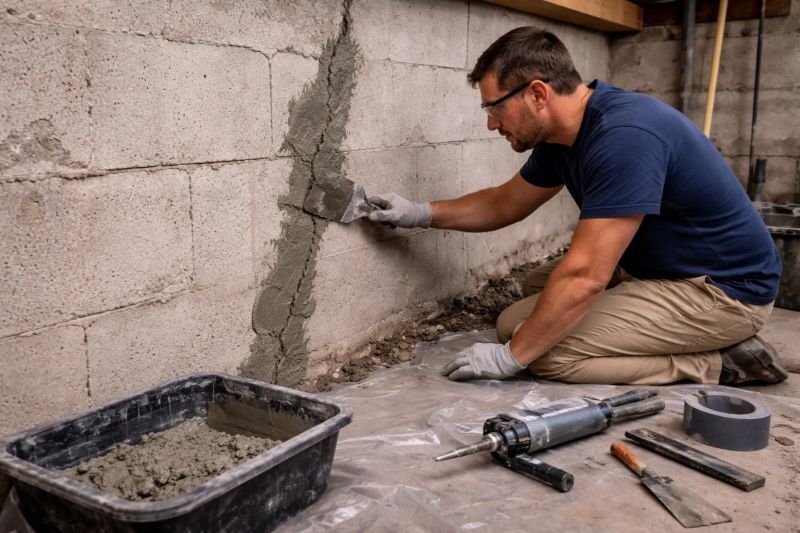 Foundation Crack Repair in Chepachet, RI