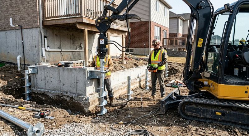 Helical Piers Installation in North Attleboro, MA