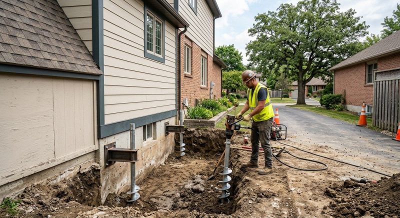 Helical Pile Installation in North Attleboro, MA