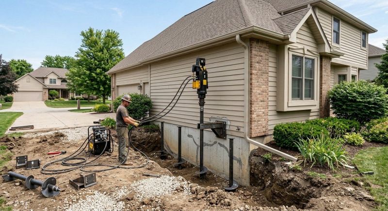 Helical Pile Installation in North Attleboro, MA