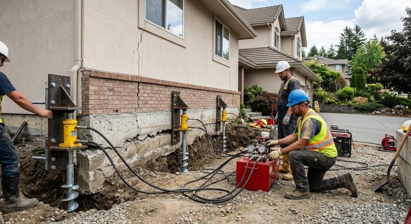 Sinking Foundation Lifting in North Attleboro, MA