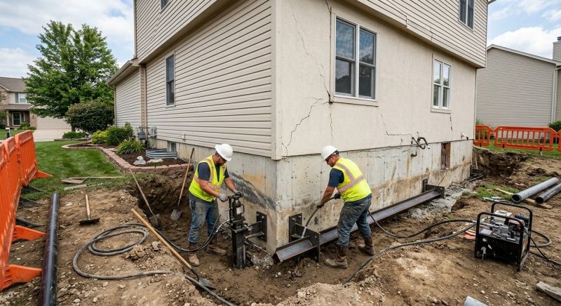Sinking Foundation Repair in Berkley, MA