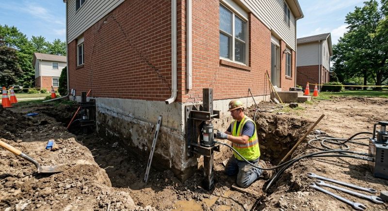 Sinking Foundation Repair in Brockton, MA