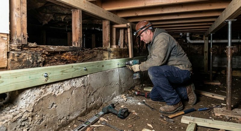 Sinking Foundation Repair in Milton, MA